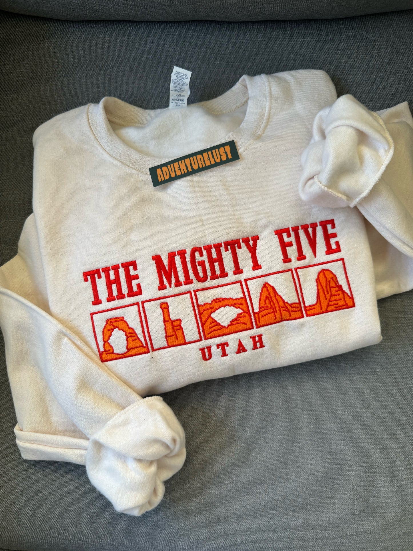 Embroidered The Mighty Five National Parks Utah Crewneck
