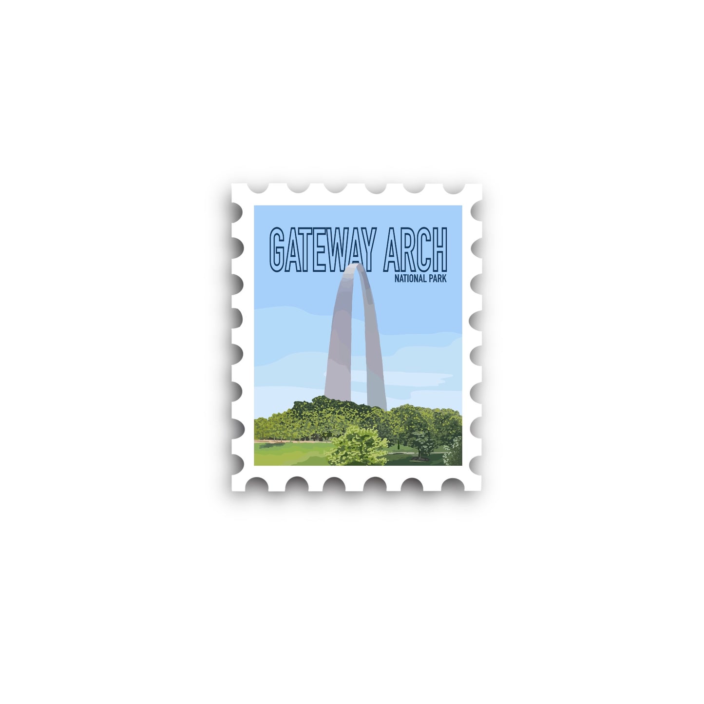 Gateway Arch National Park Stamp Sticker