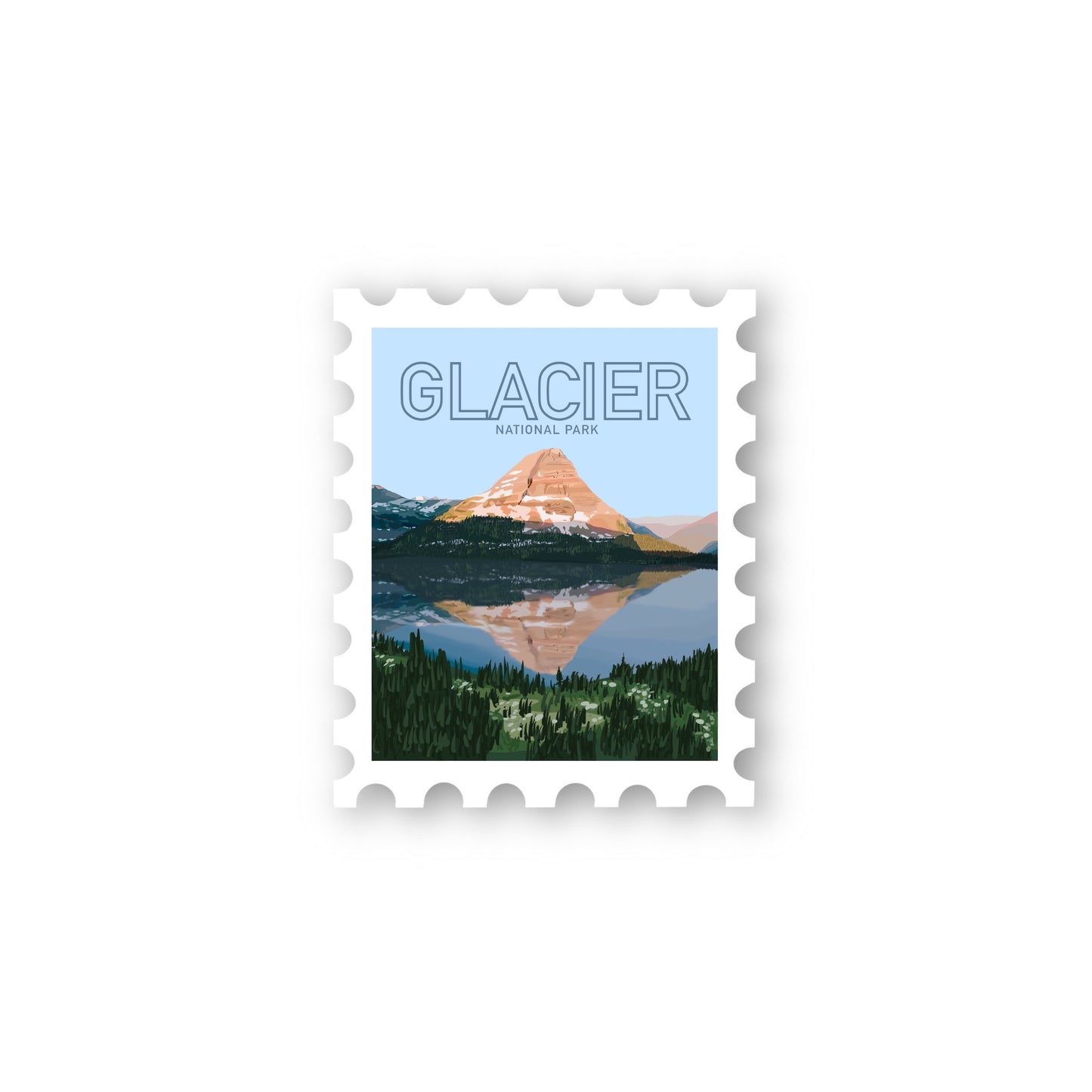 Glacier National Park Stamp Sticker