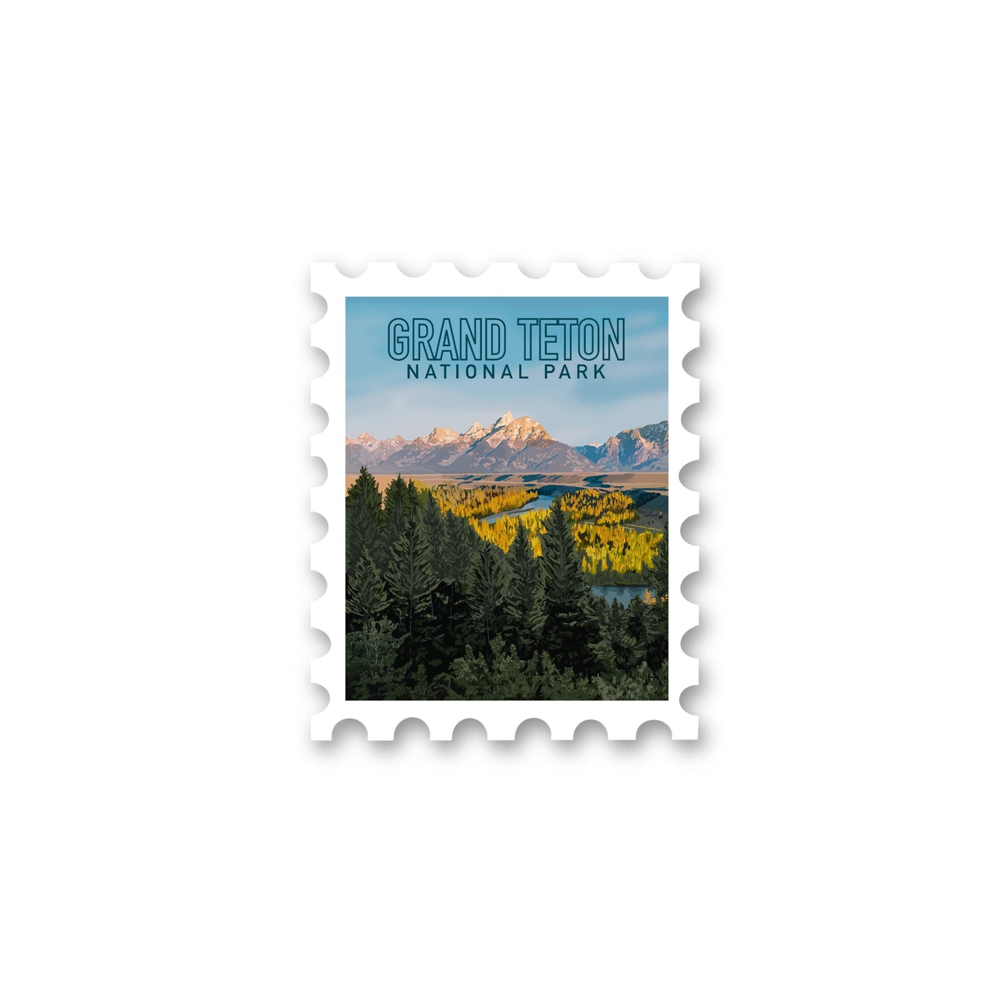 Grand Teton National Park Stamp Sticker