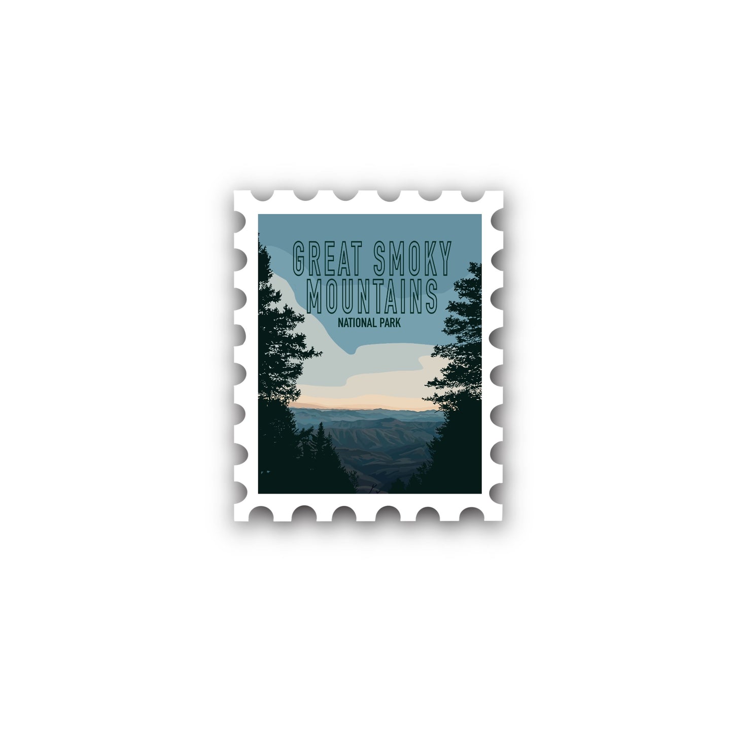 Great Smoky Mountains National Park Stamp Sticker