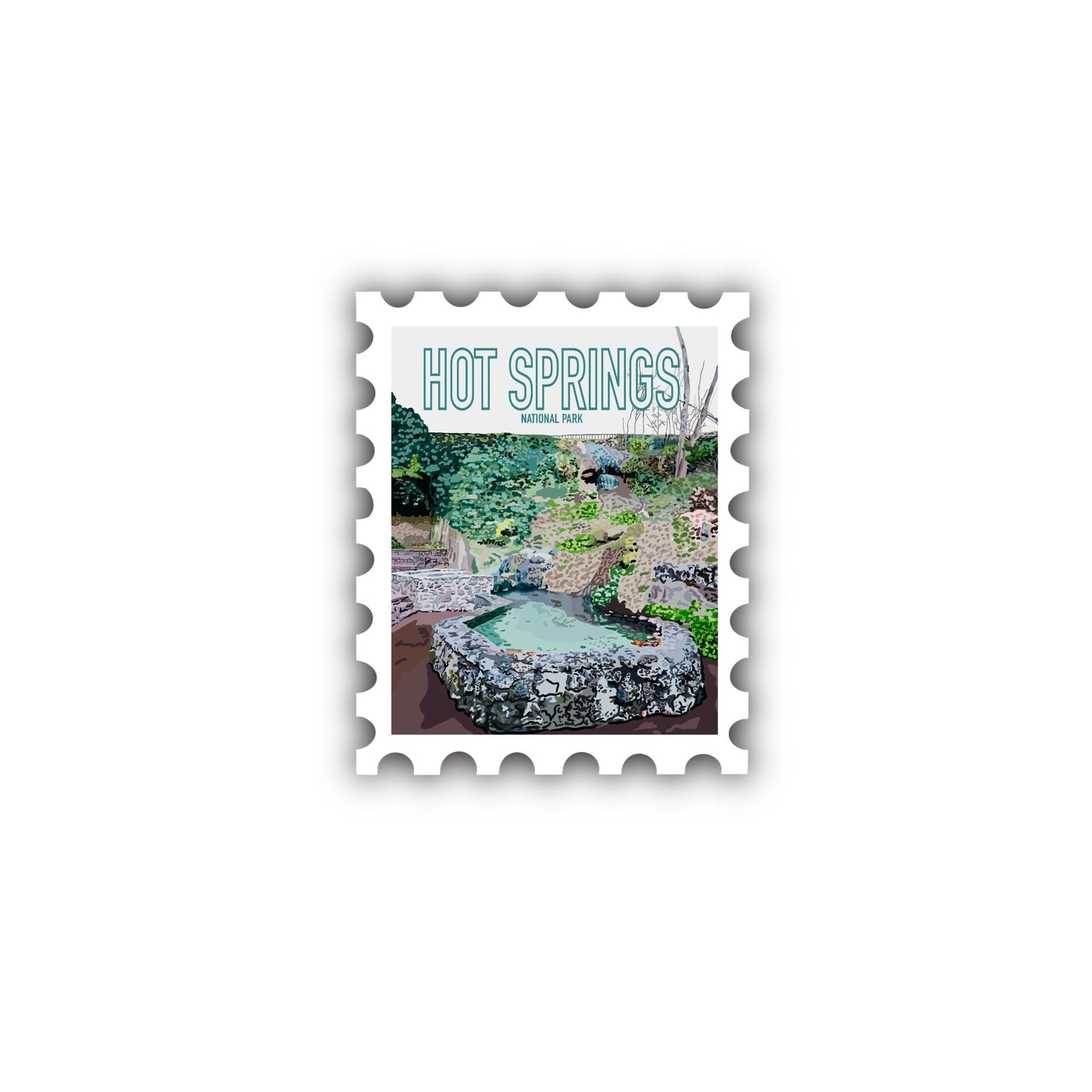 Hot Springs National Park Stamp Sticker
