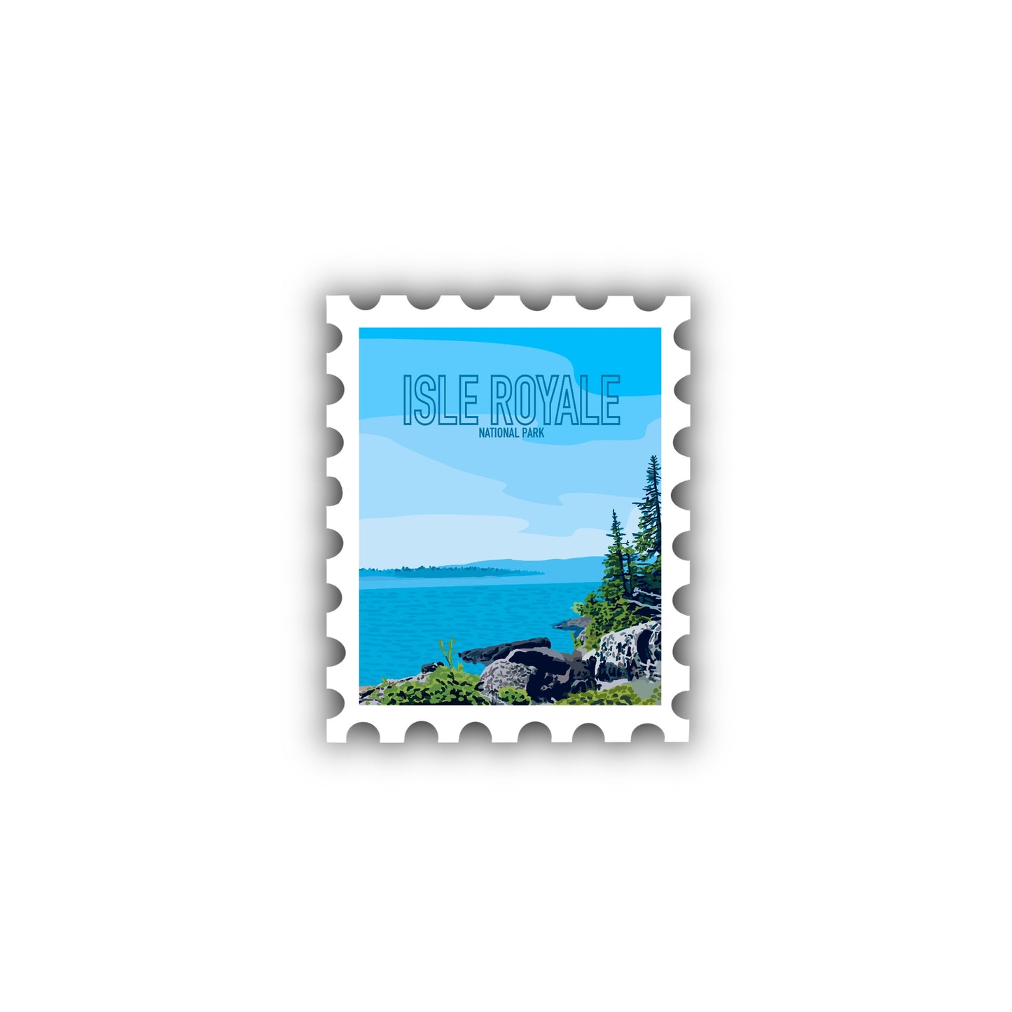 Isle Royale National Park Stamp Sticker