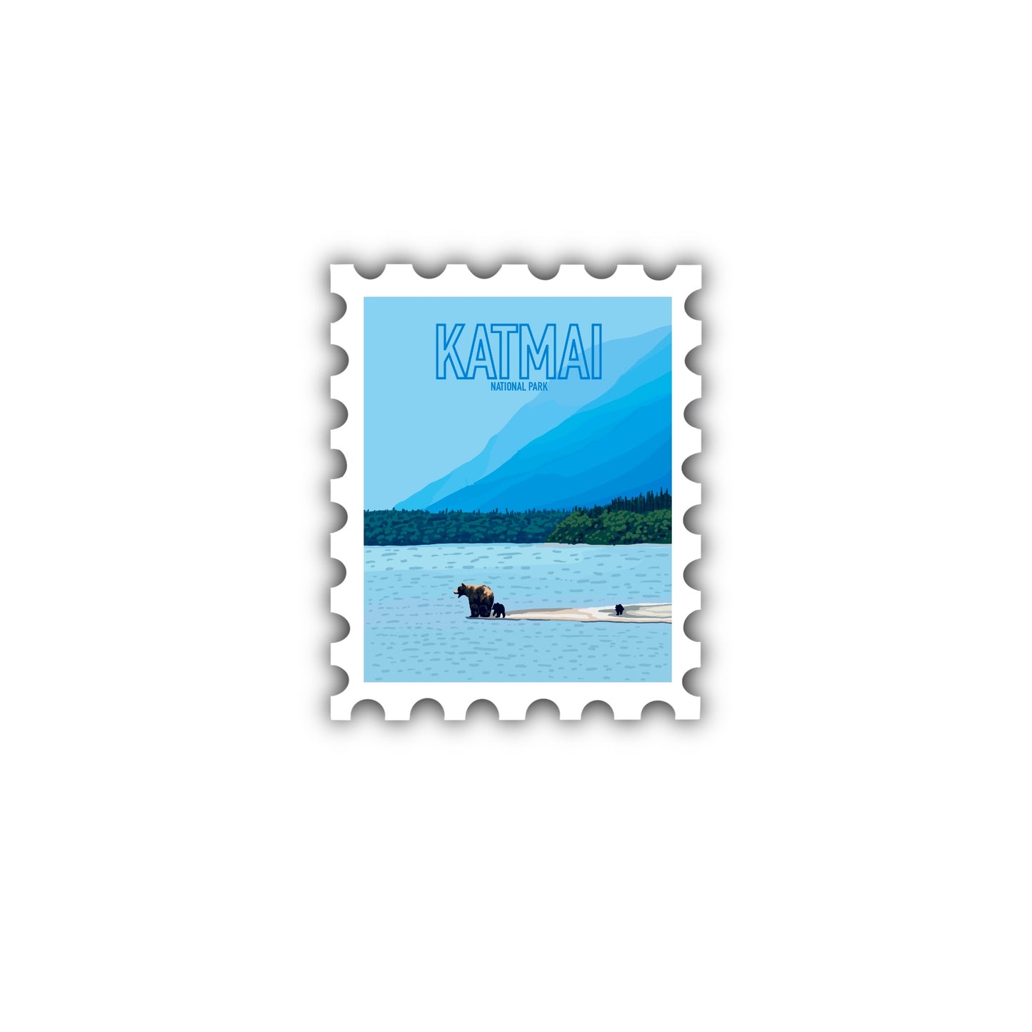 Katmai National Park Stamp Sticker