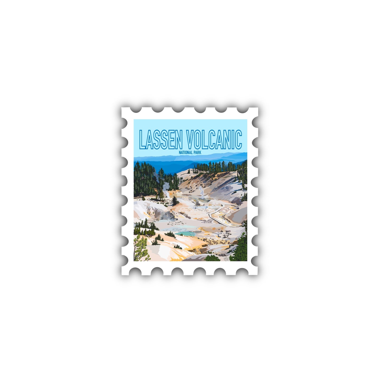 Lassen Volcanic National Park Stamp Sticker