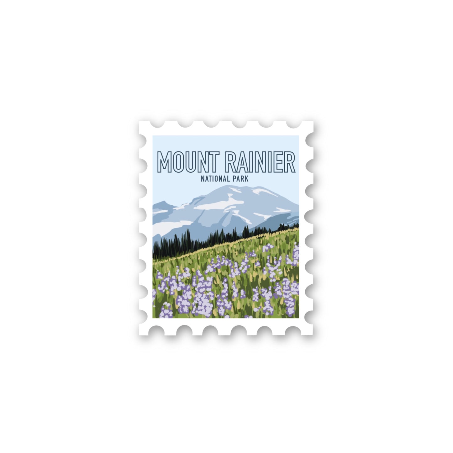 Mount Rainier National Park Stamp Sticker