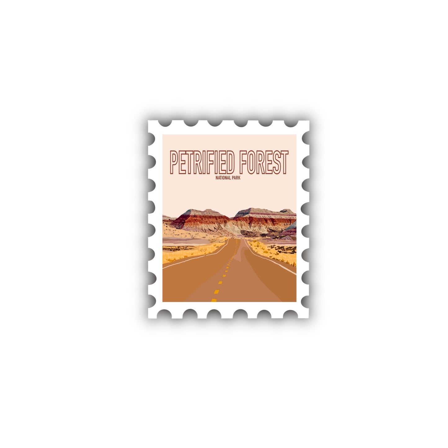 Petrified Forest National Park Stamp Sticker