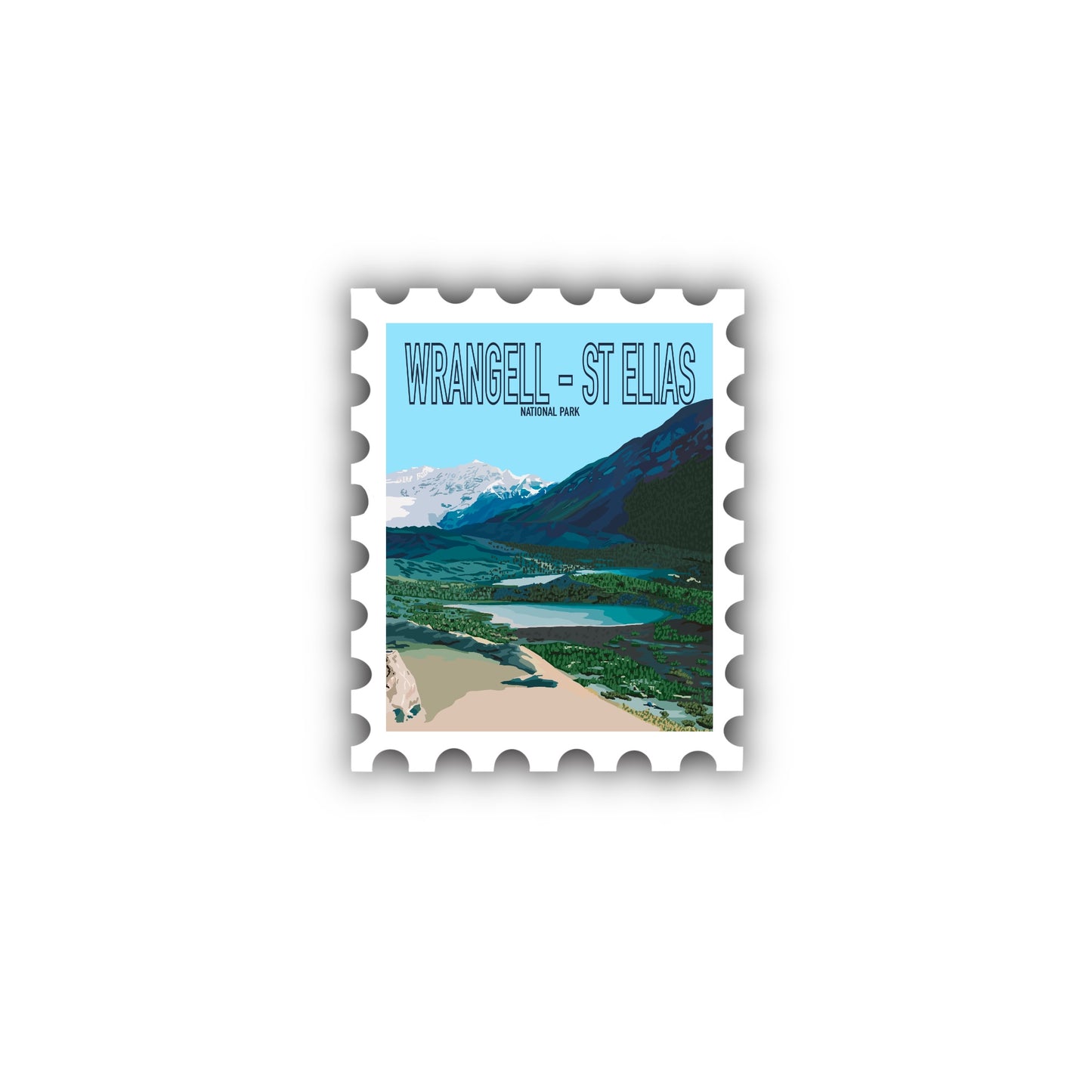 Wrangell-St Elias National Park Stamp Sticker