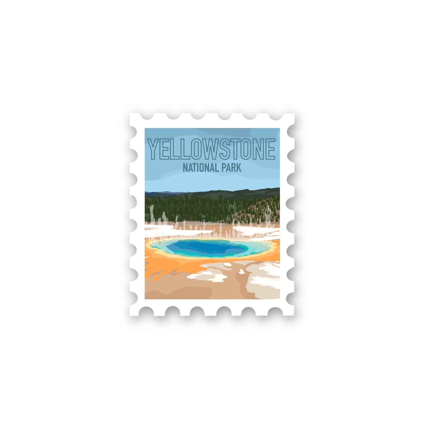 Yellowstone National Park Stamp Sticker