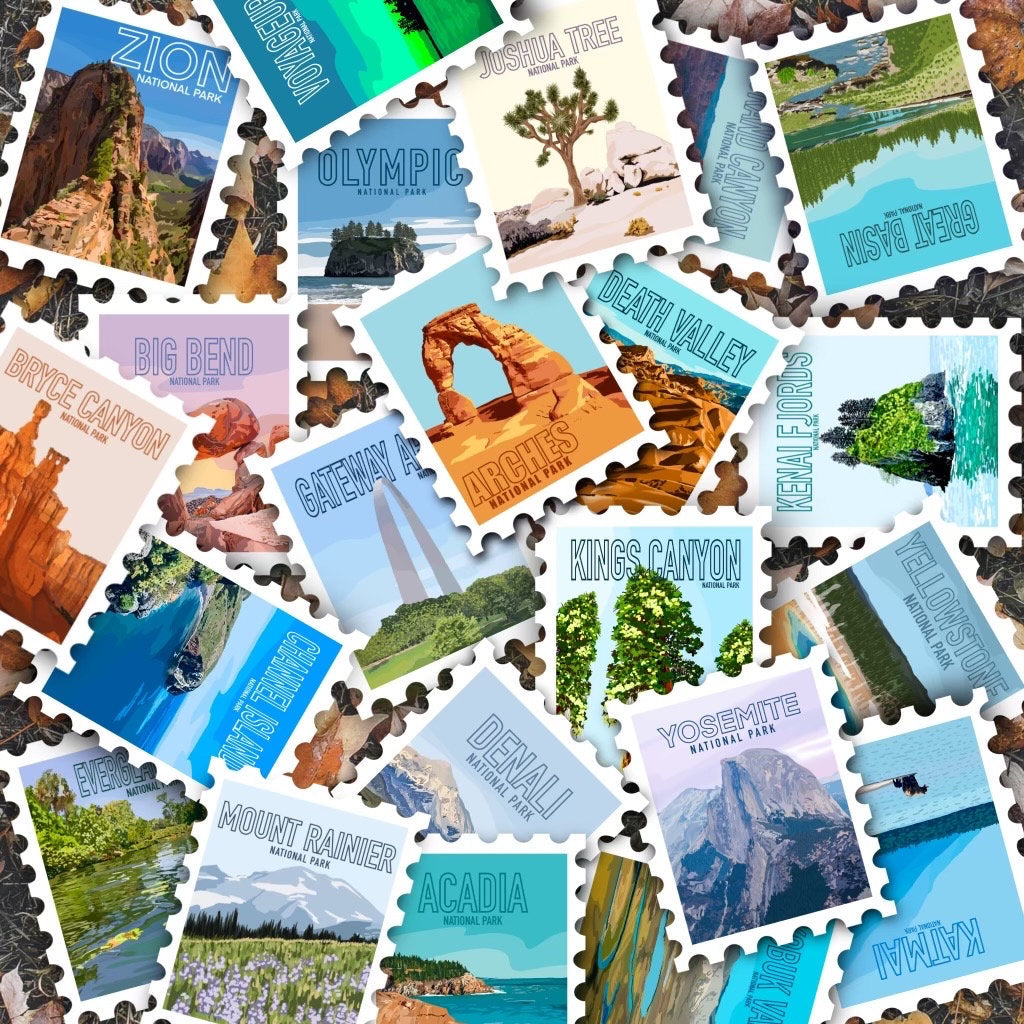 National Park Stamps Sticker Set — Adventurelust