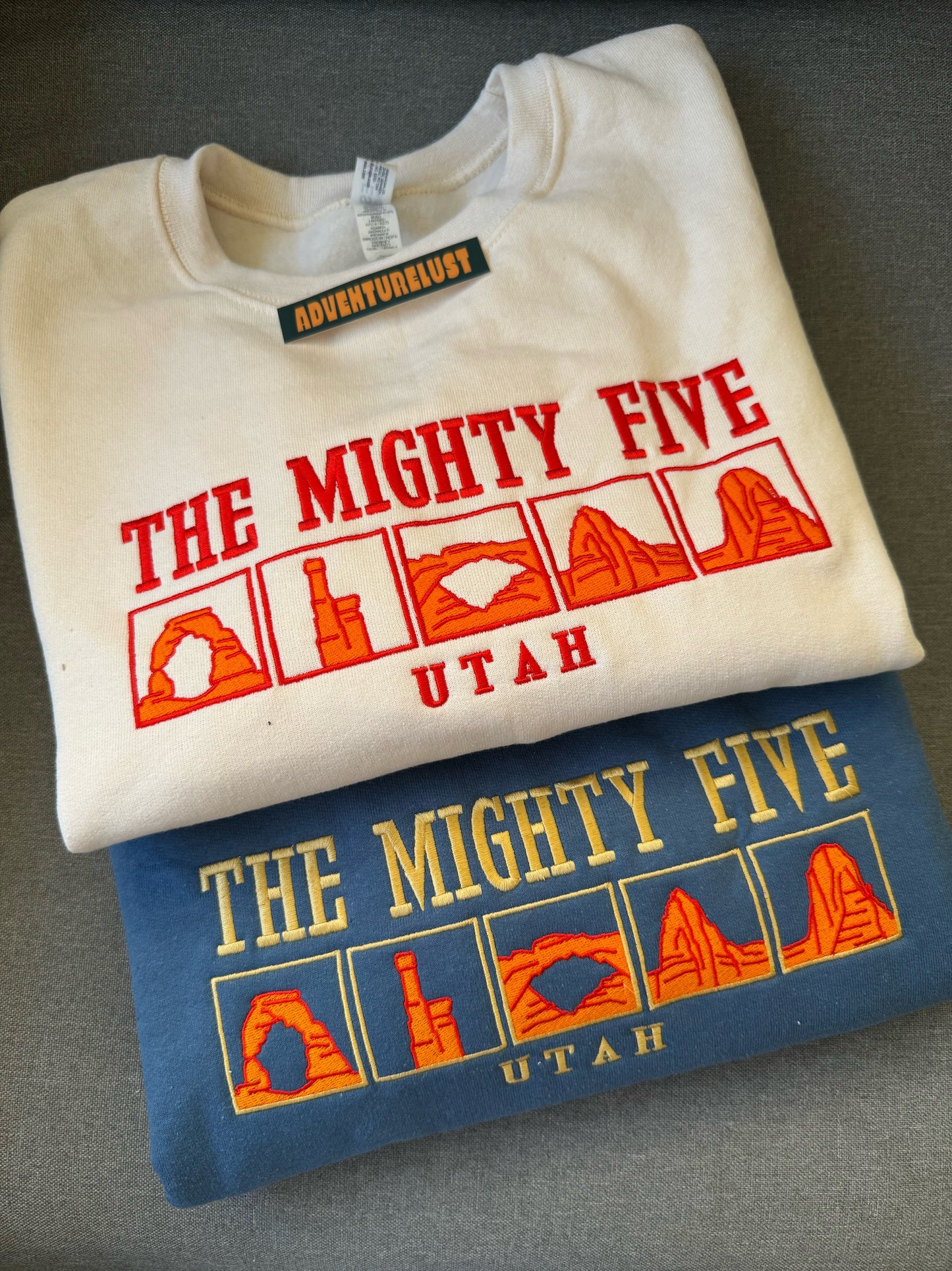 Embroidered The Mighty Five National Parks Utah Crewneck