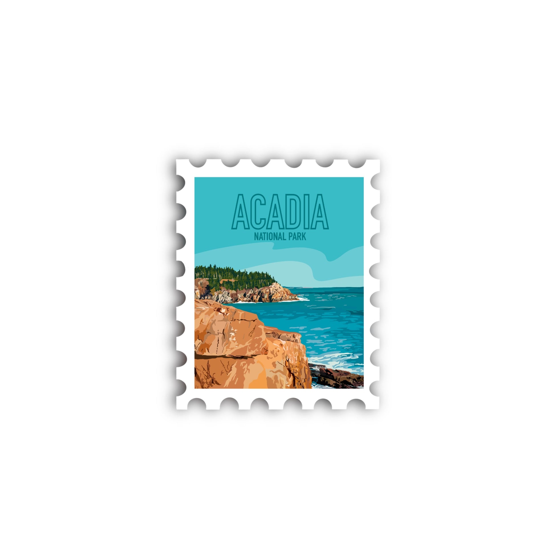 Acadia National Park Stamp Sticker