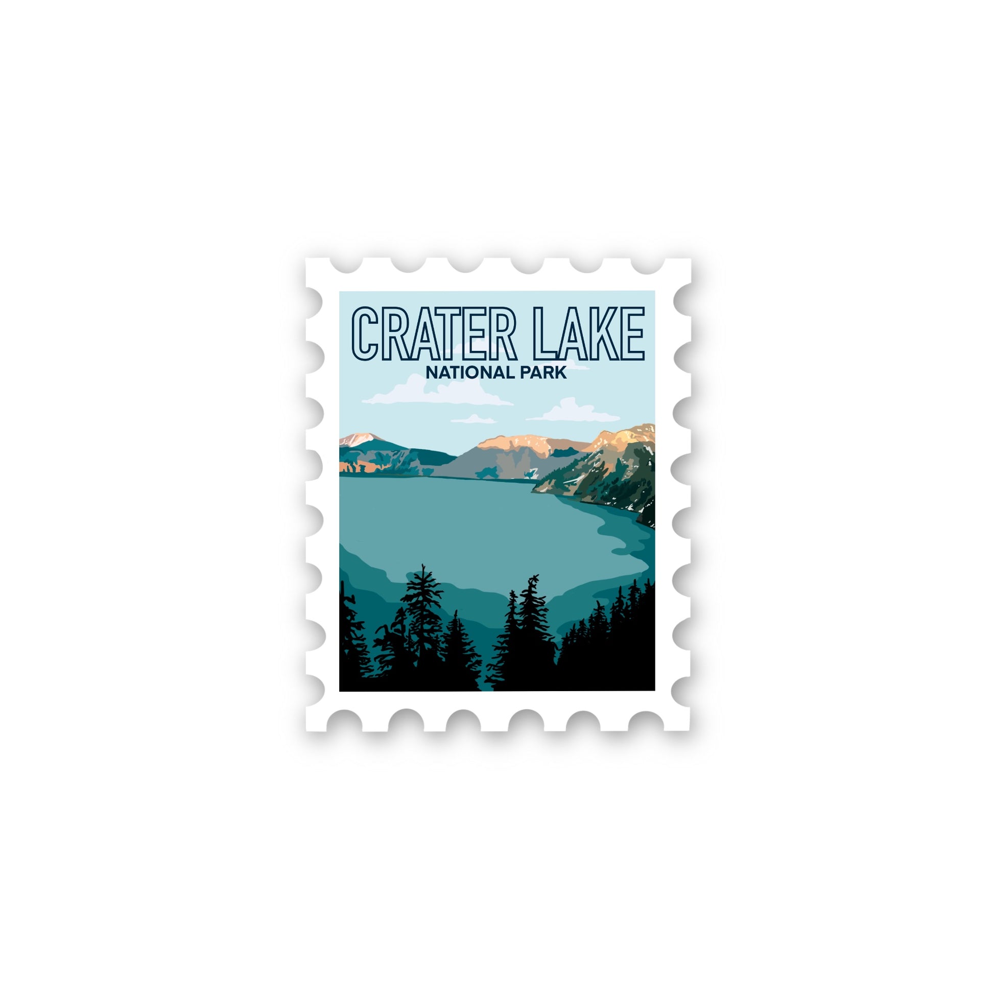 Crater Lake National Park Stamp Sticker