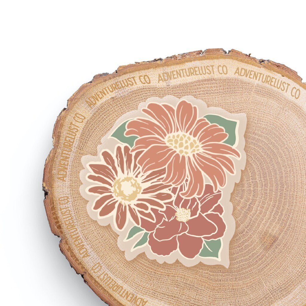 Clear Boho Floral Sticker