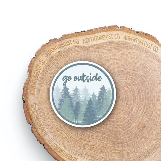 Blue Go Outside Trees Sticker — Adventurelust