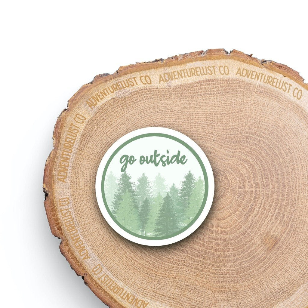 Green Go Outside Sticker