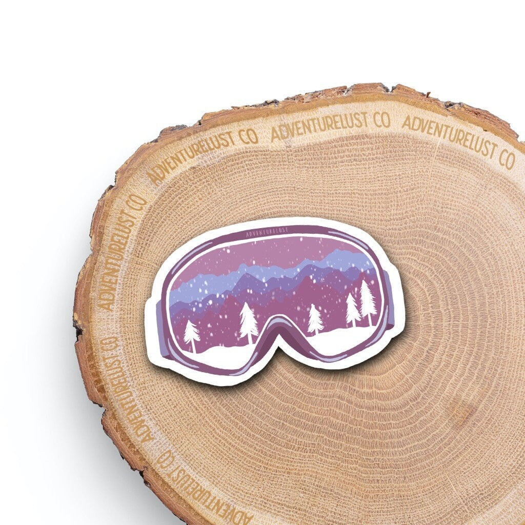 Pink Snow Mountain Goggles Sticker