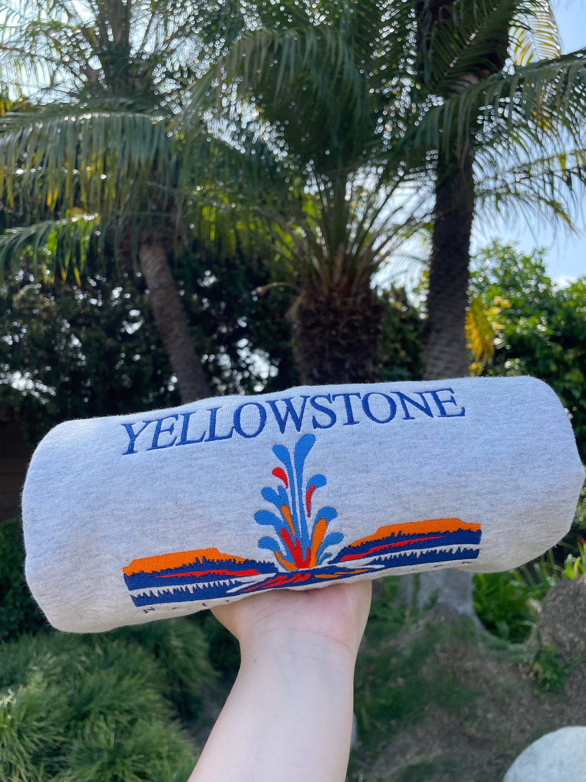 Embroidered yellowstone national park crewneck — Adventurelust