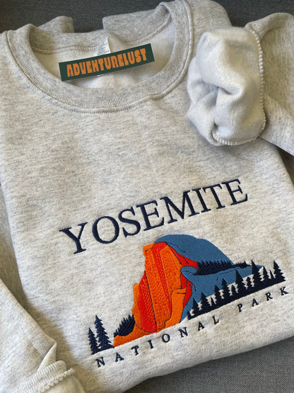 Embroidered yosemite national park crewneck — Adventurelust