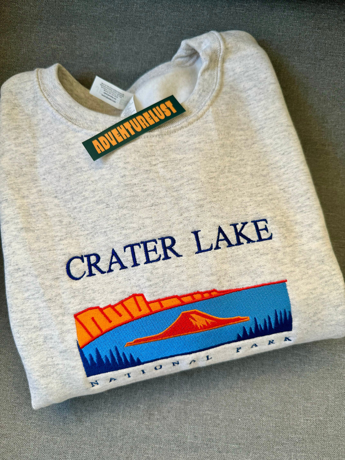 Embroidered crater lake national park crewneck — Adventurelust