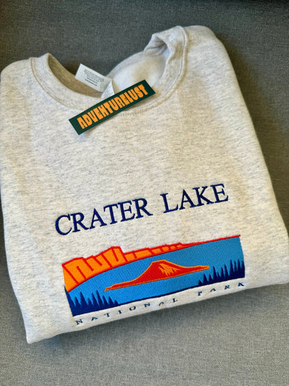 Embroidered crater lake national park crewneck — Adventurelust