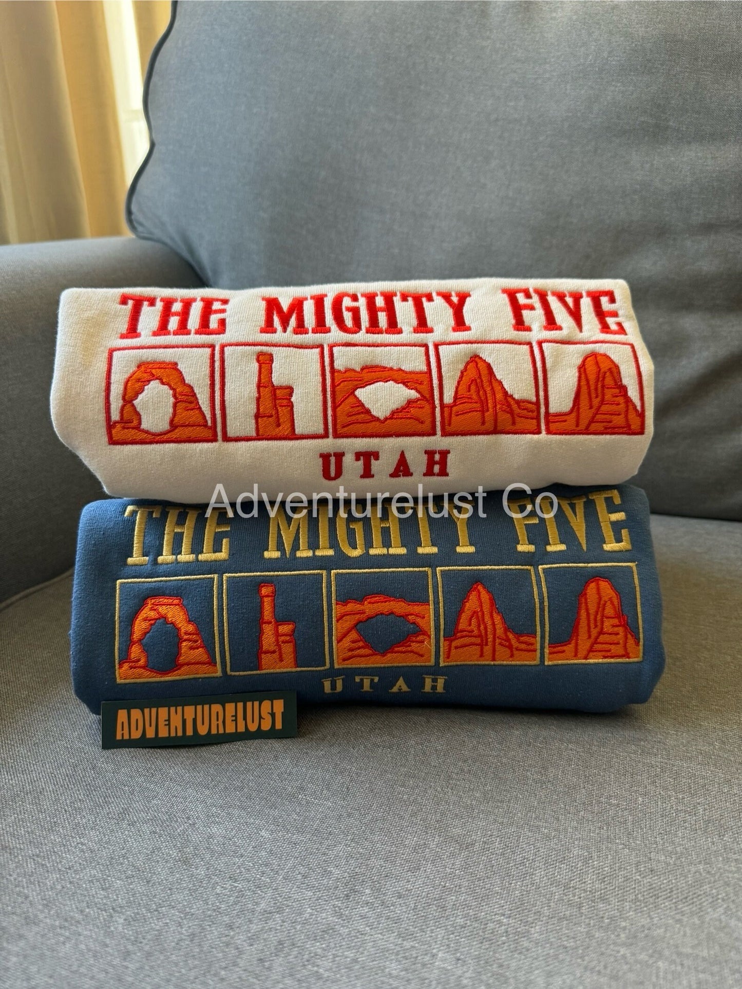 Embroidered the mighty five national parks utah crewneck — Adventurelust