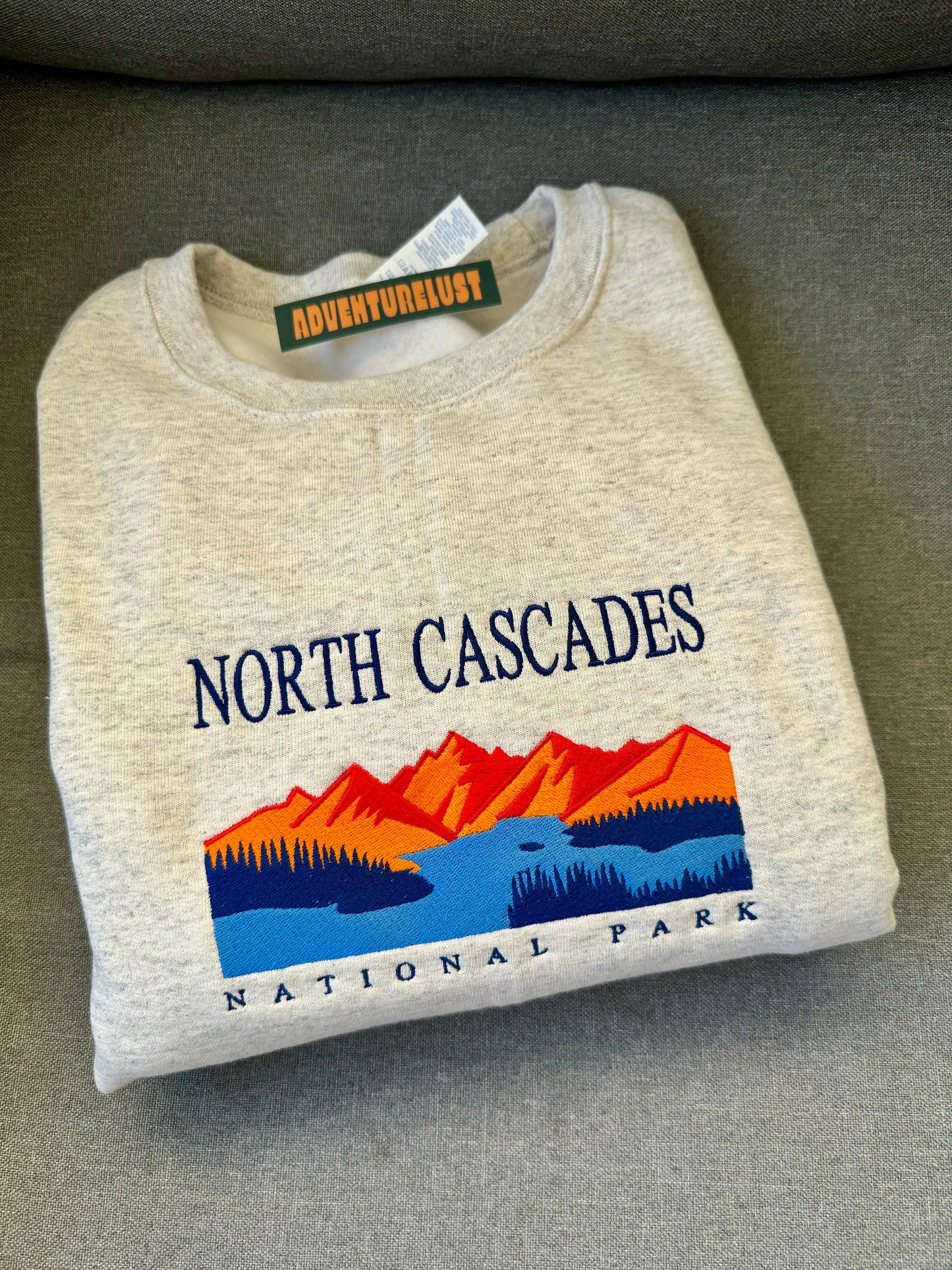 Embroidered north cascades national park crewneck — Adventurelust