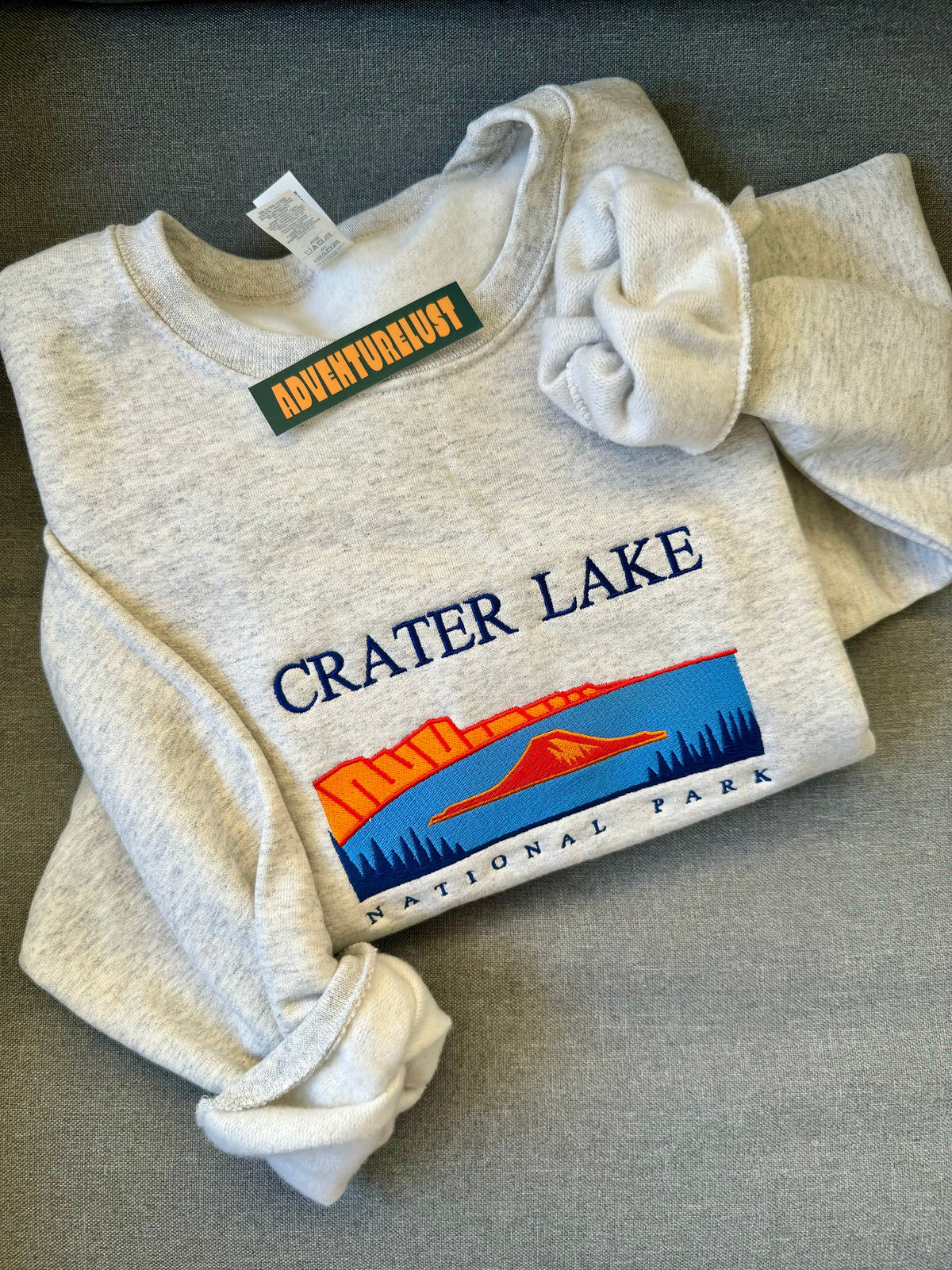 Embroidered crater lake national park crewneck — Adventurelust