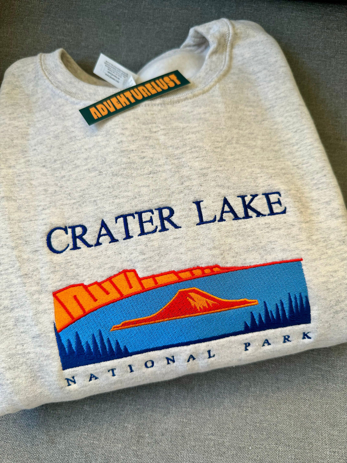 Embroidered crater lake national park crewneck — Adventurelust
