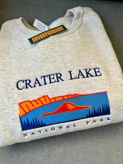 Embroidered crater lake national park crewneck — Adventurelust