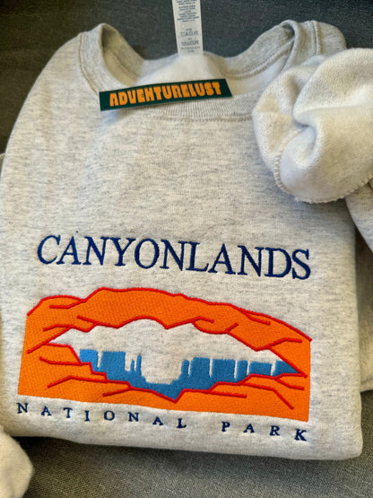 Embroidered canyonlands national park crewneck — Adventurelust