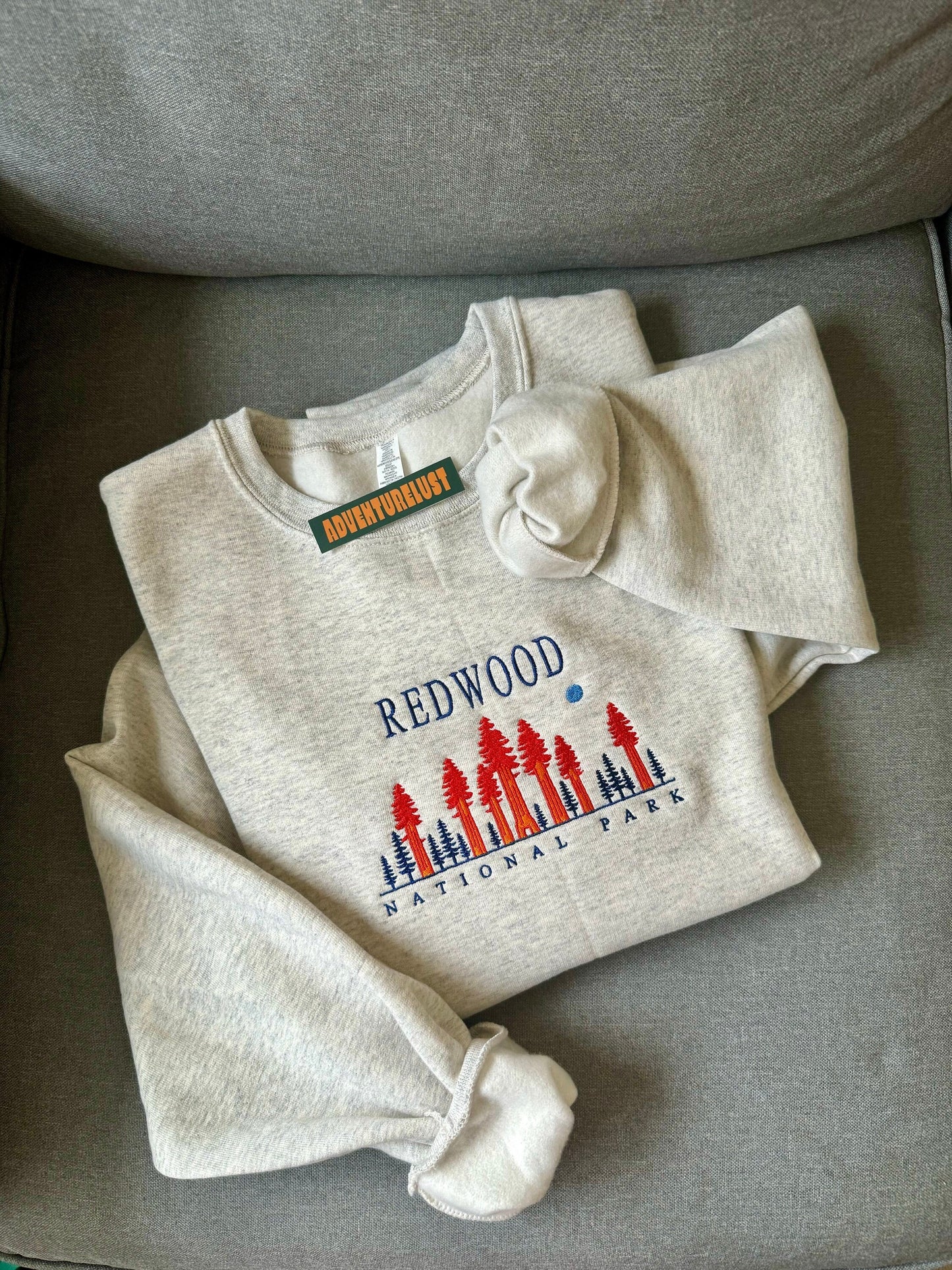 Embroidered redwood national park crewneck — Adventurelust
