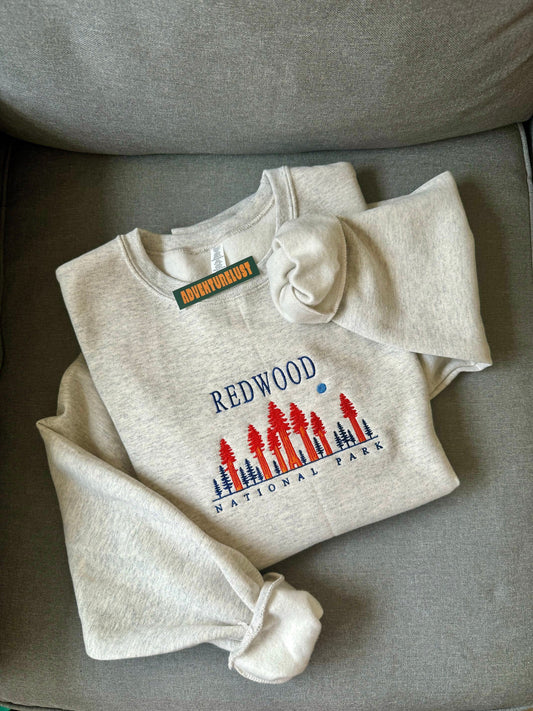Embroidered redwood national park crewneck — Adventurelust