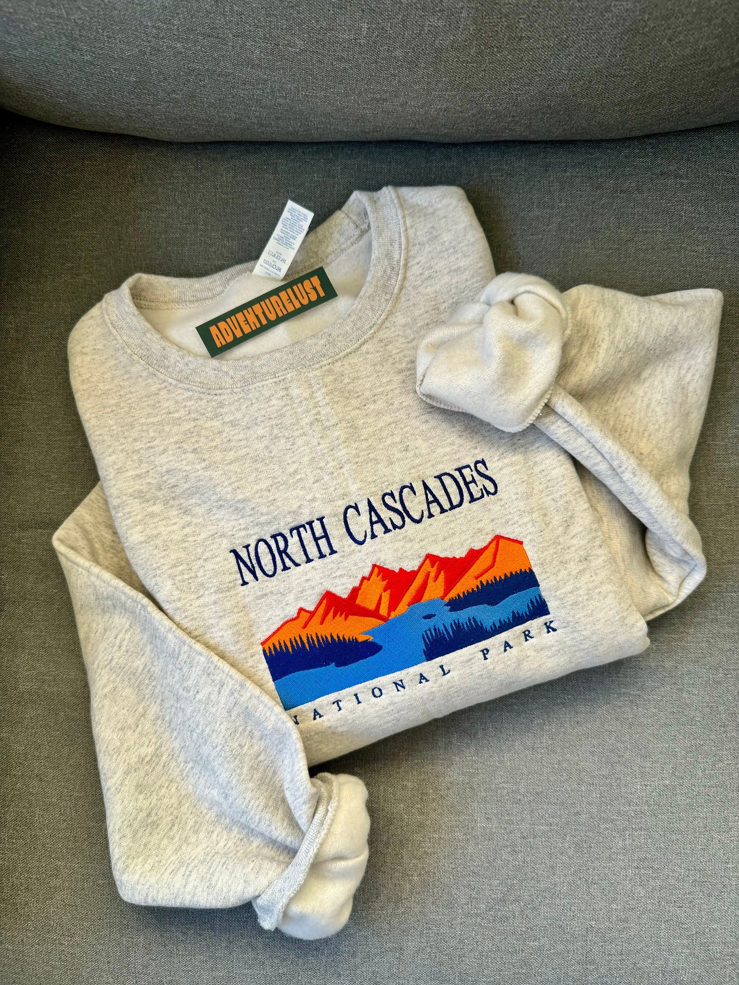 Embroidered north cascades national park crewneck — Adventurelust
