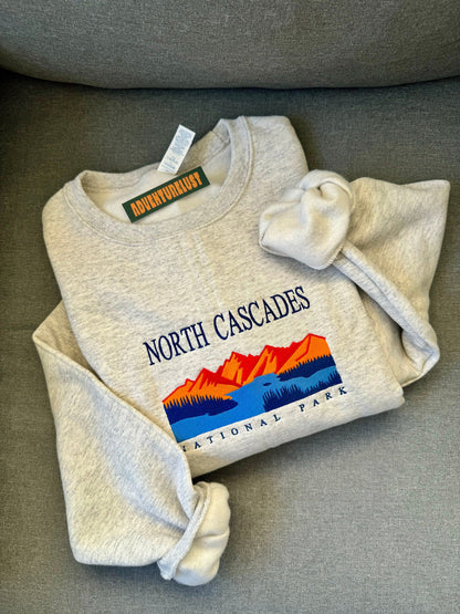 Embroidered north cascades national park crewneck — Adventurelust