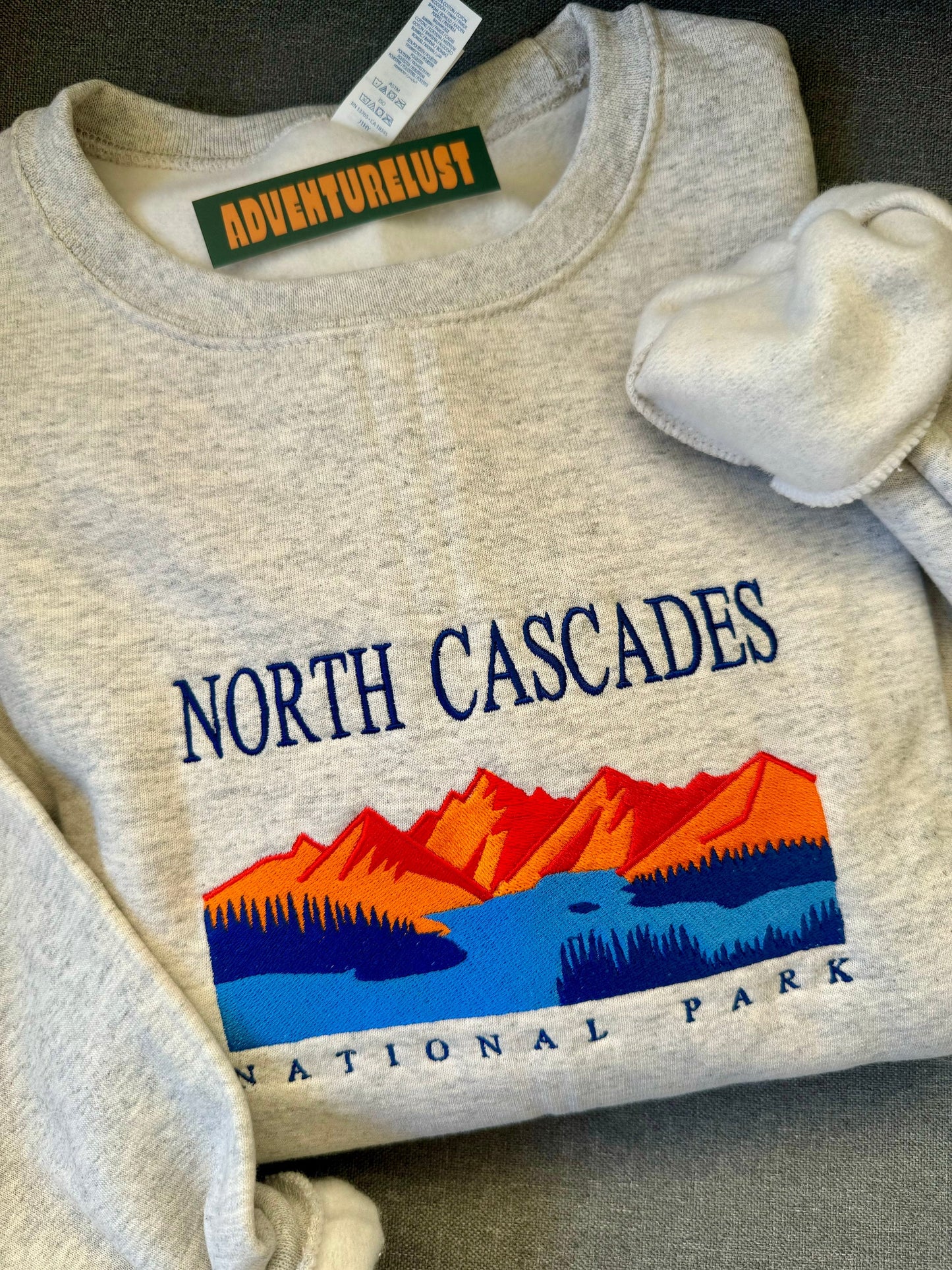 Embroidered north cascades national park crewneck — Adventurelust