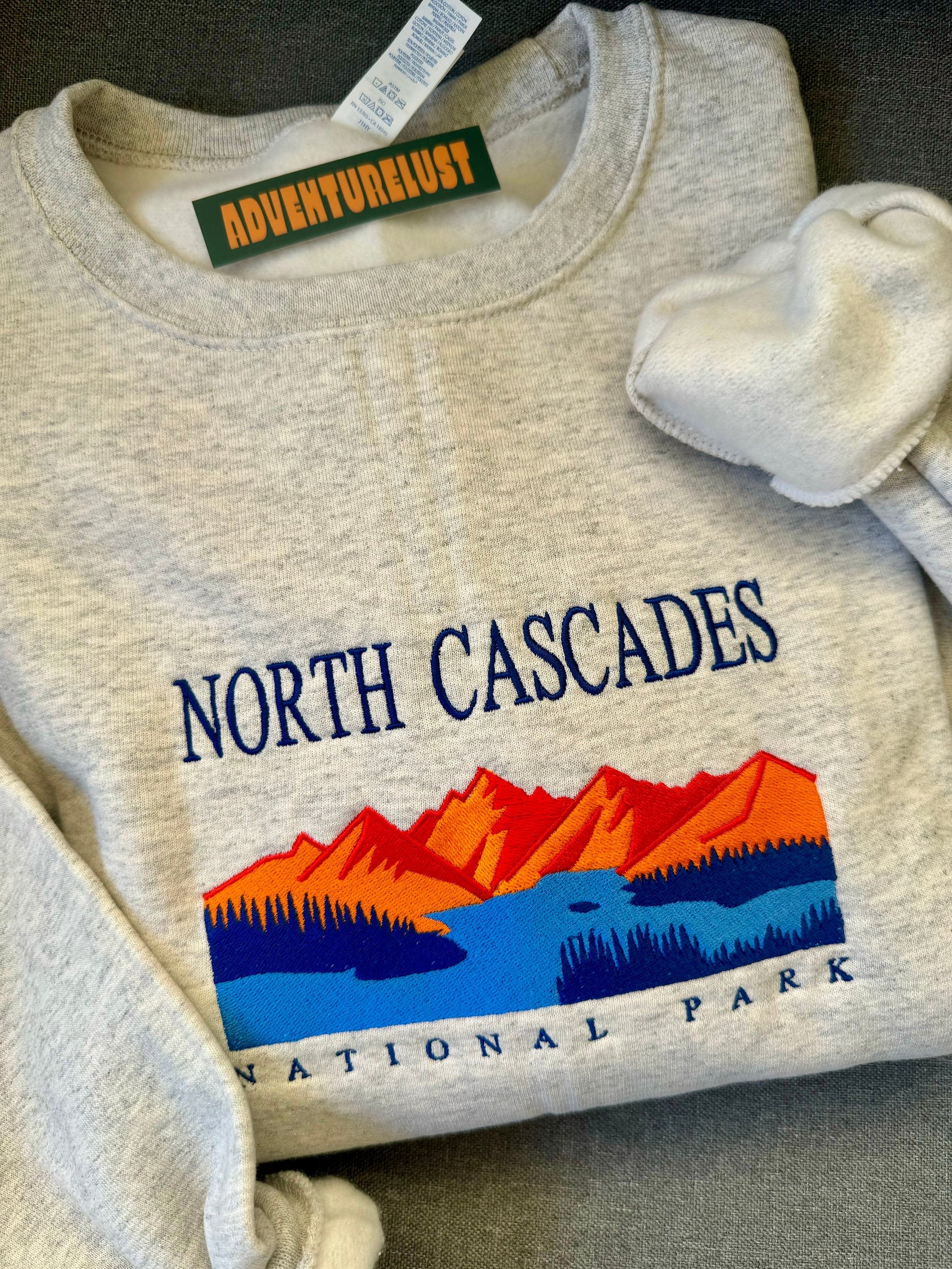 Embroidered north cascades national park crewneck — Adventurelust