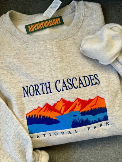 Embroidered north cascades national park crewneck — Adventurelust