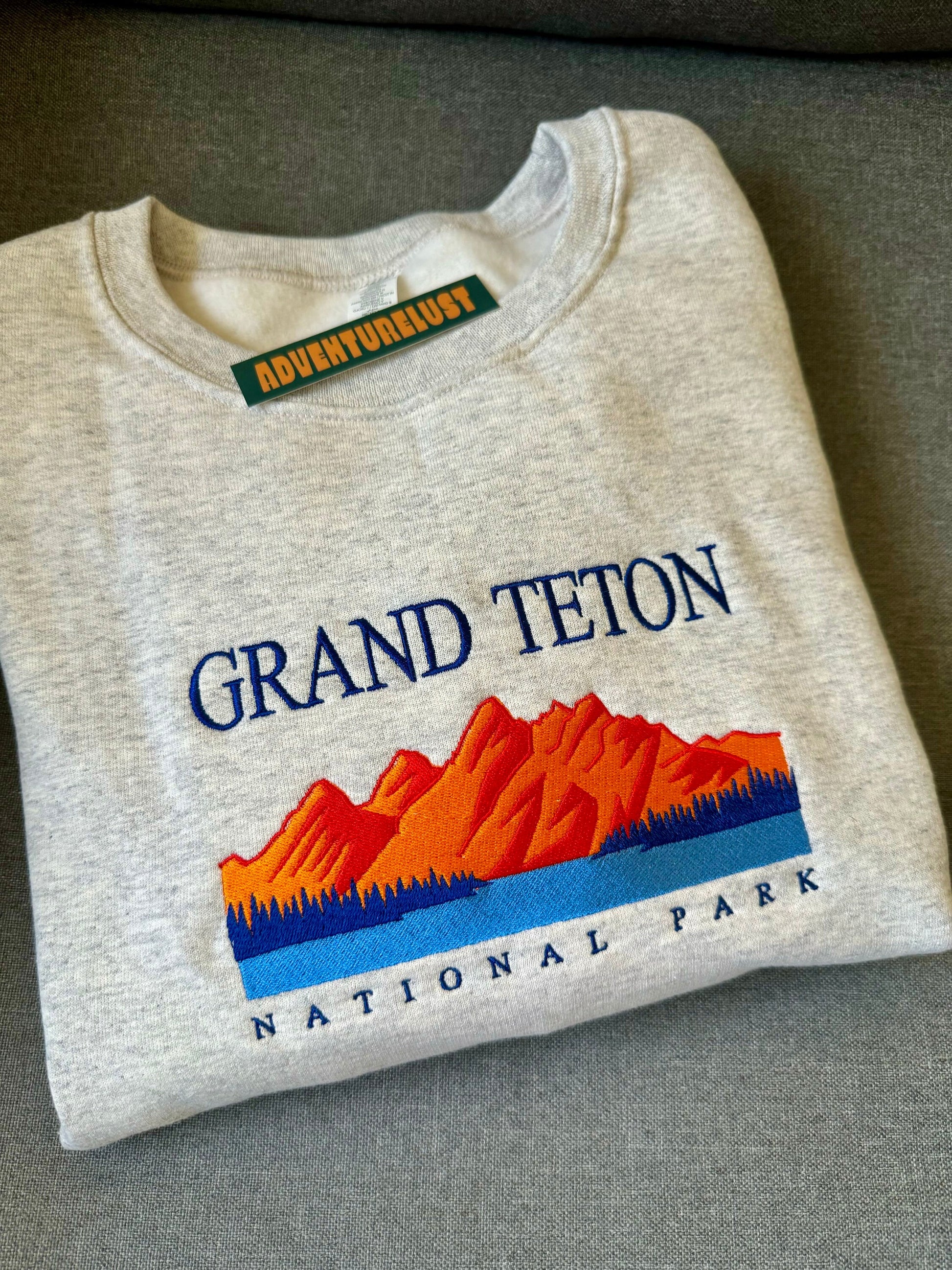 Embroidered grand teton national park crewneck — Adventurelust