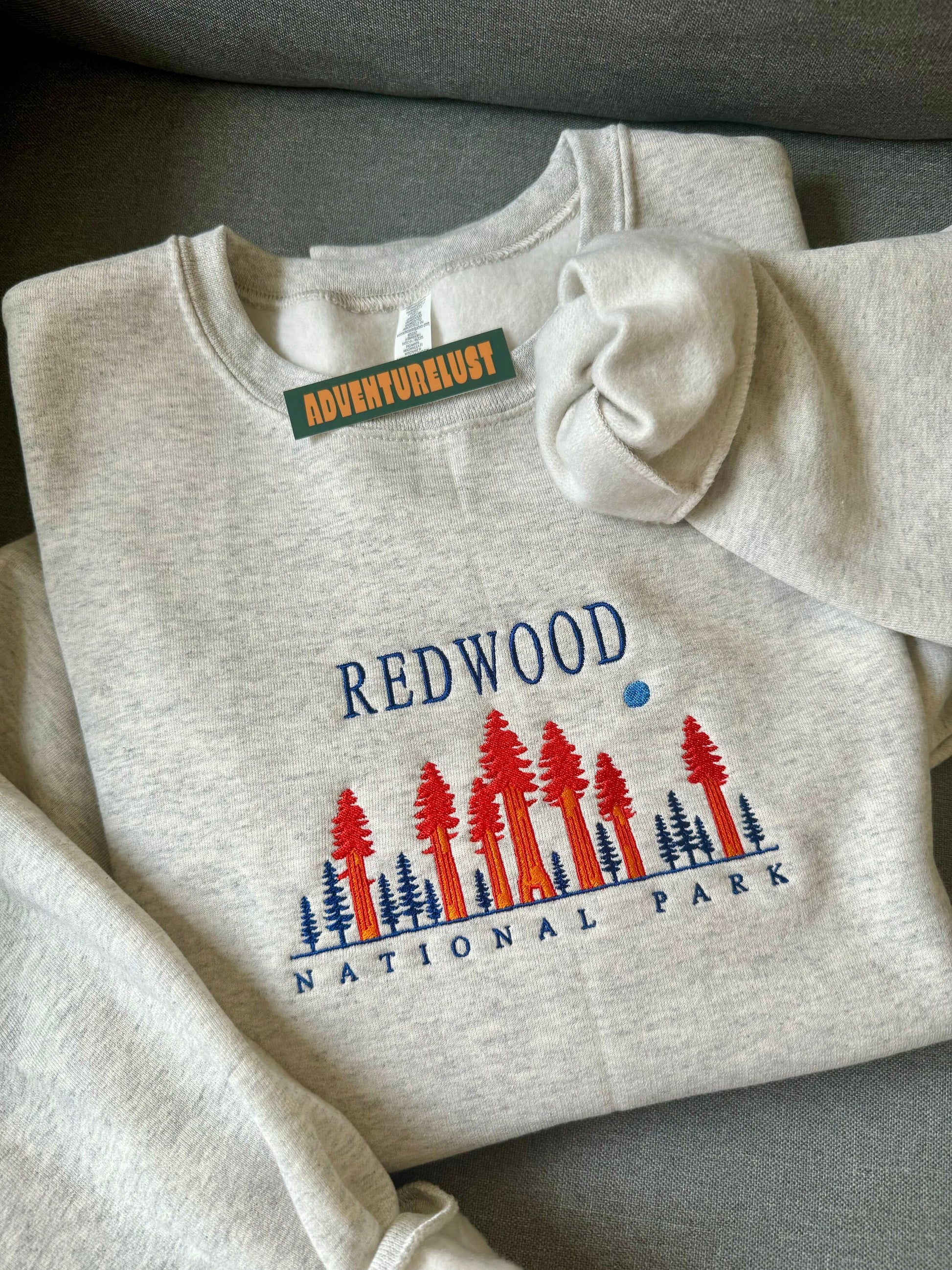 Embroidered redwood national park crewneck — Adventurelust