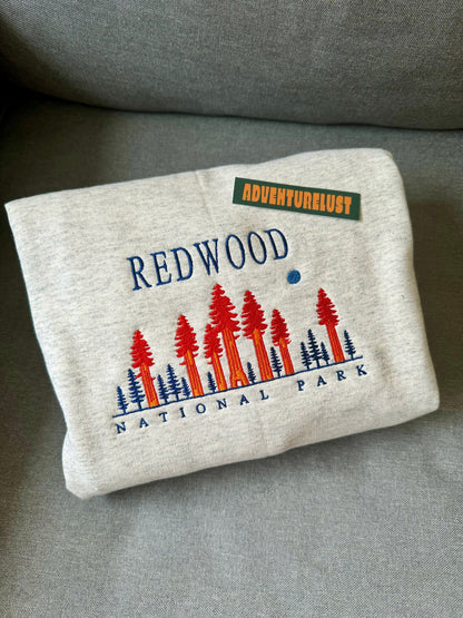 Embroidered redwood national park crewneck — Adventurelust