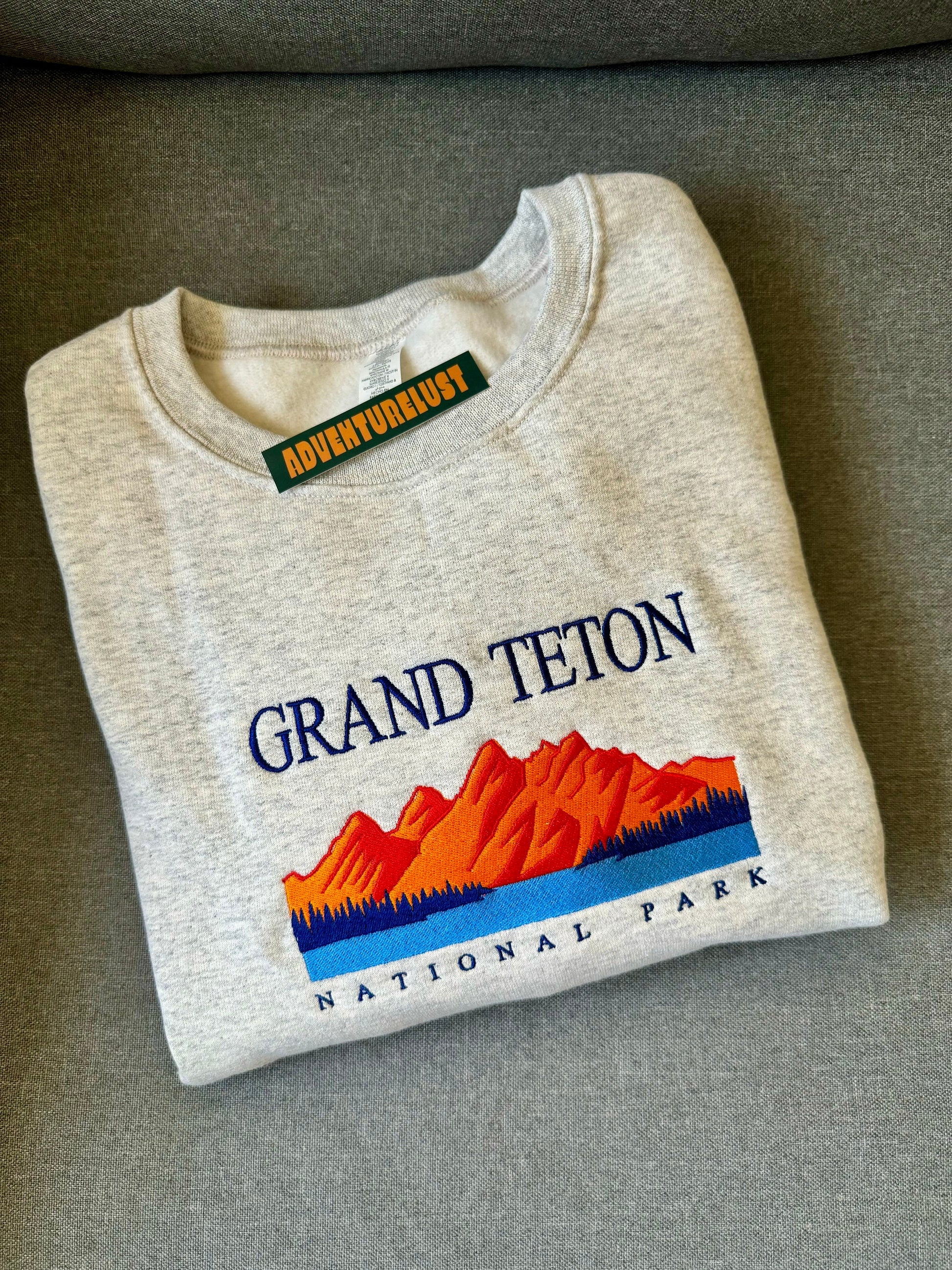 Embroidered grand teton national park crewneck — Adventurelust