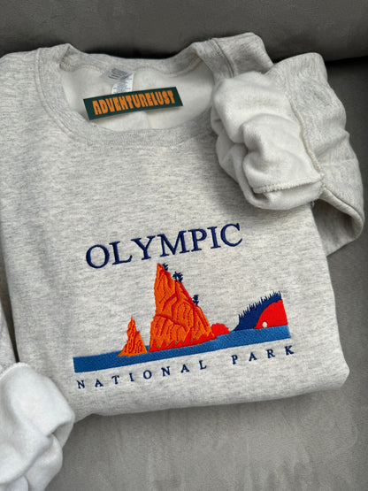 Embroidered Olympic National Park Crewneck