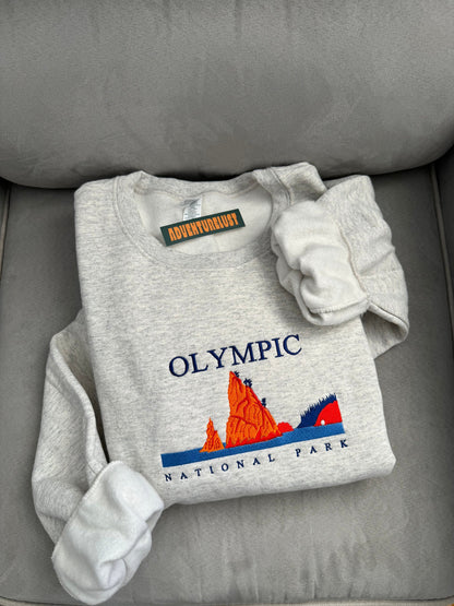 Embroidered Olympic National Park Crewneck