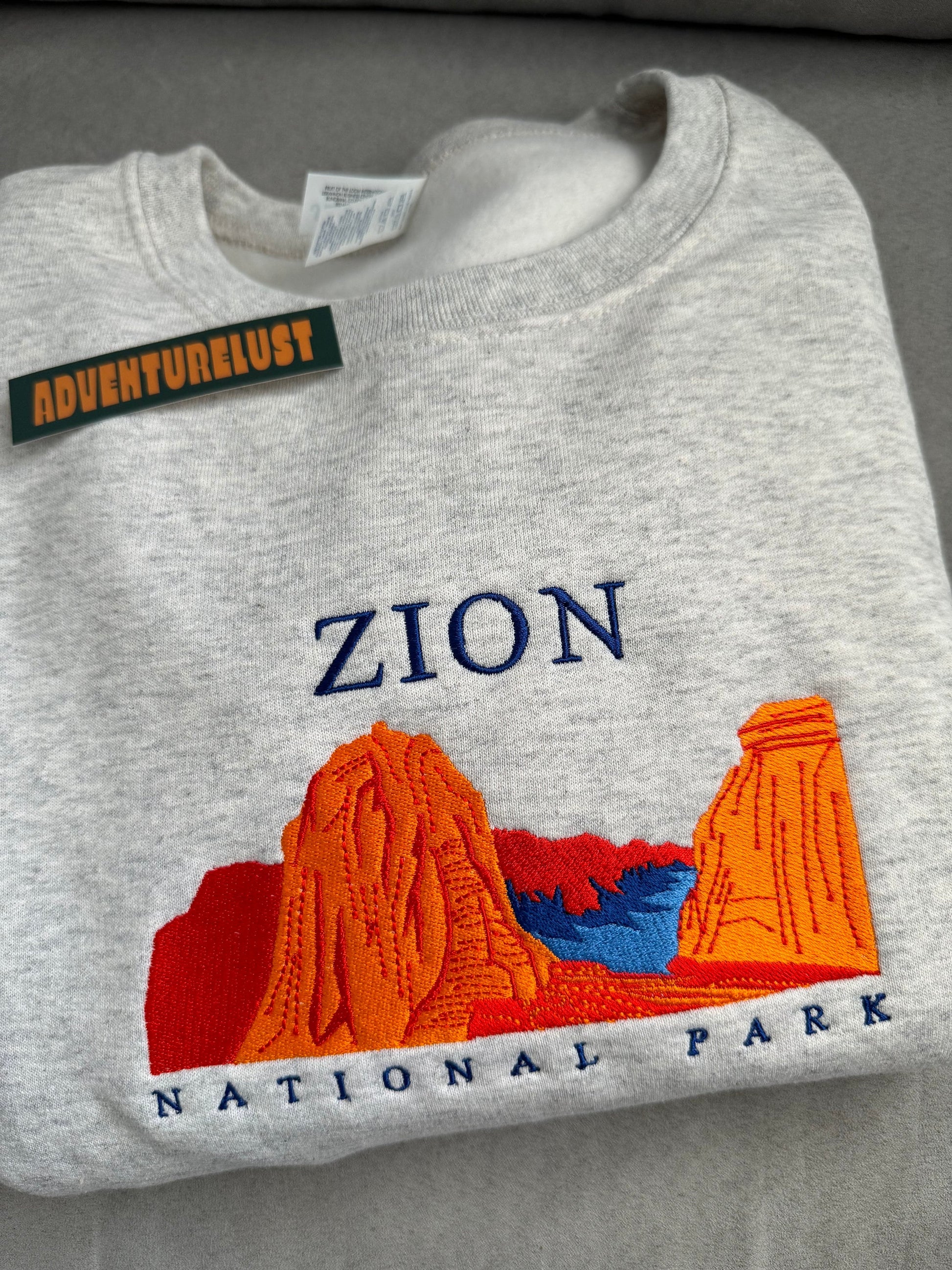 Embroidered zion national park crewneck — Adventurelust