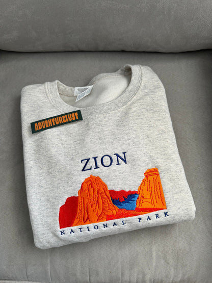 Embroidered zion national park crewneck — Adventurelust