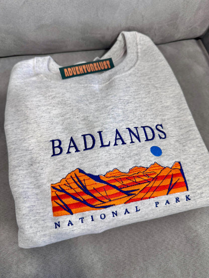 Embroidered Badlands National Park Crewneck