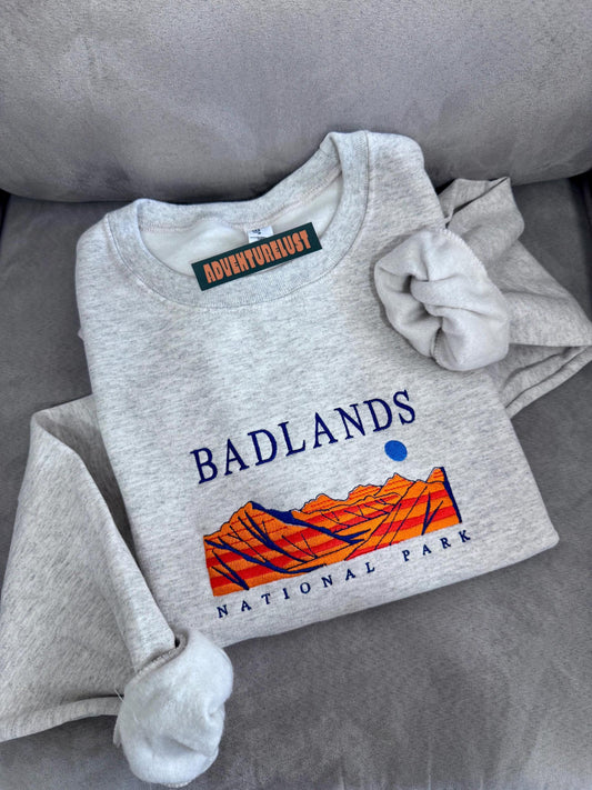 Embroidered Badlands National Park Crewneck