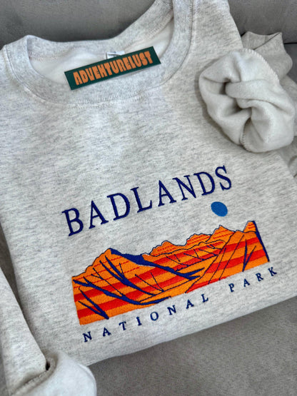 Embroidered Badlands National Park Crewneck